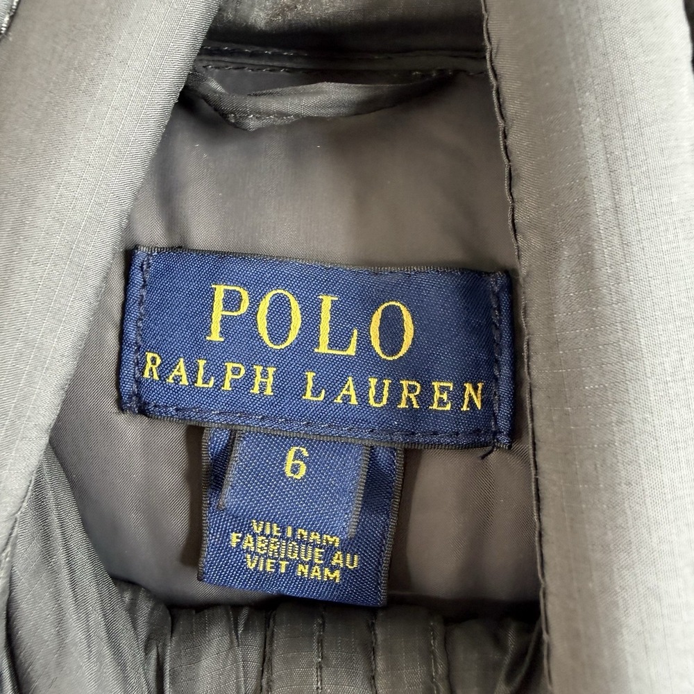 Polo Ralph Lauren Boys Size 6 Quilted Puffer Jacket Zipper Pockets Charcoal Grey - Picture 4 of 7
